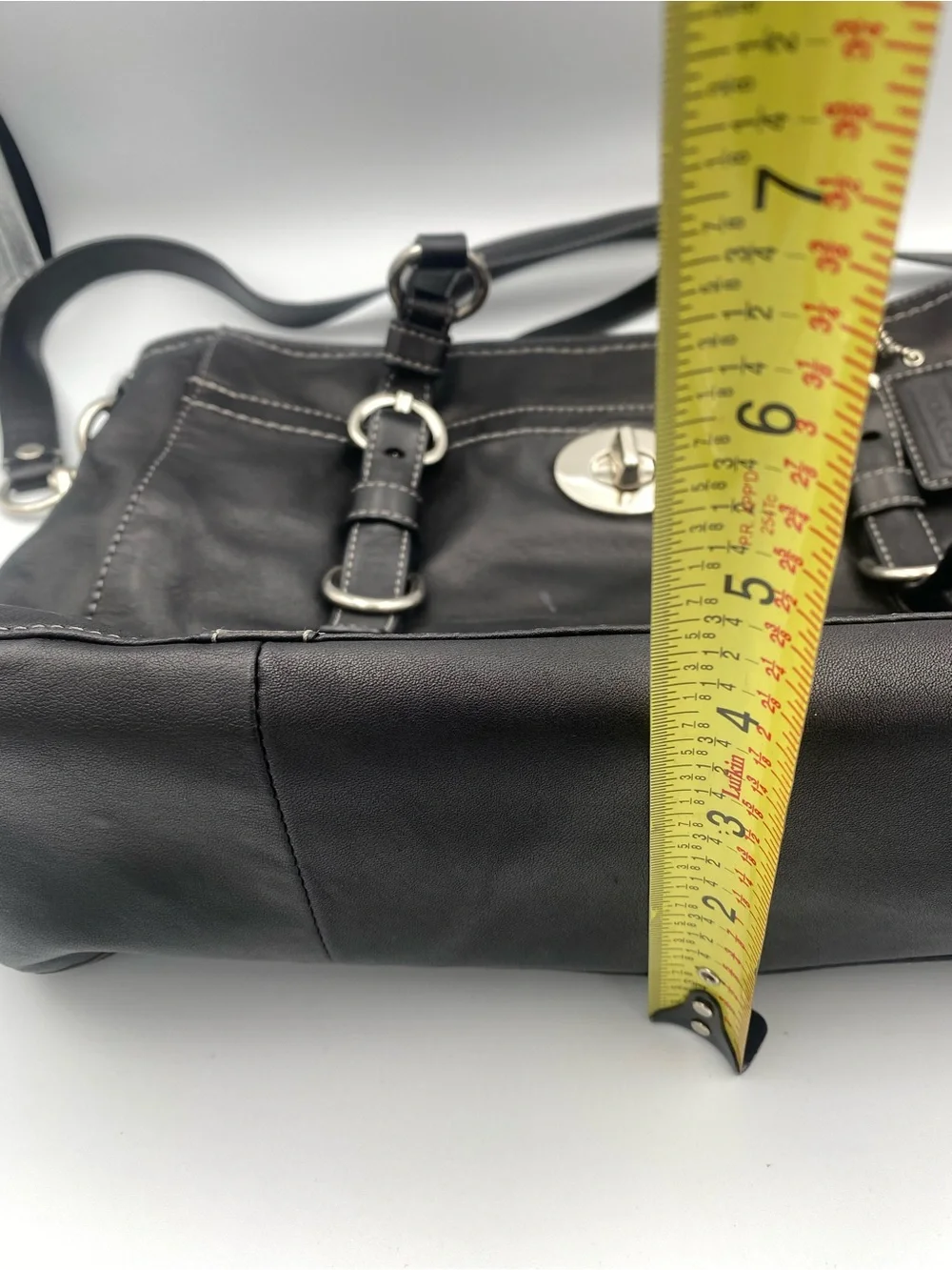 Coach Black Leather Bag with Silver Hardware